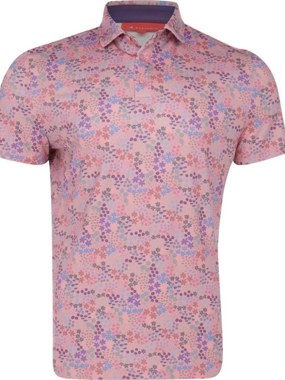 NWT Redvanly Men's Rhodes Active Golf Polo Shirt Peony Multi XXL